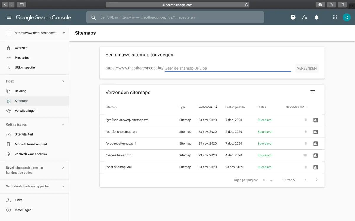 sitemap indienen bij Google Search Console