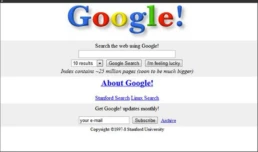 Eerste Google webdesign