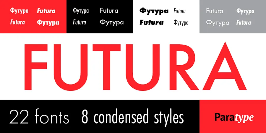 Lettertype Futura PT